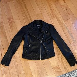 Madewell  Black Leather Biker Jacket